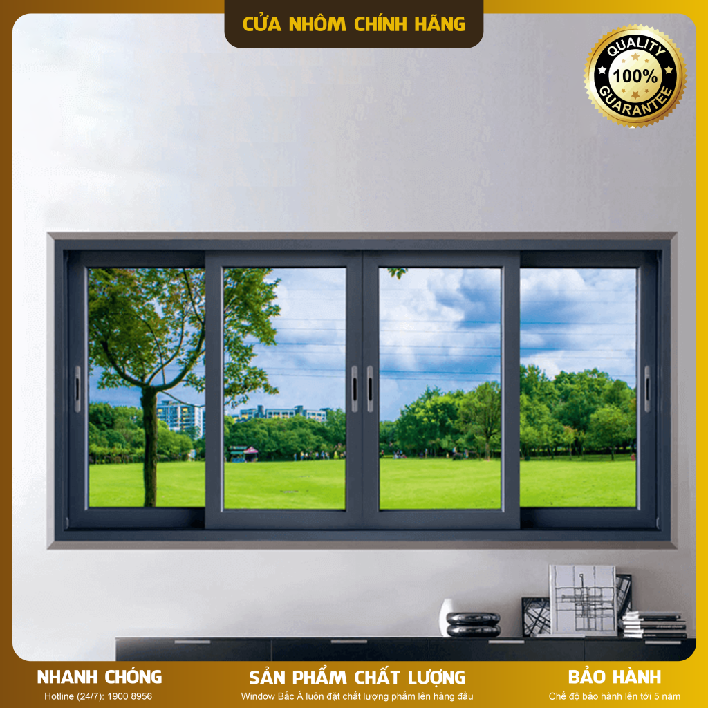 Cửa sổ 4 cánh mở lùa